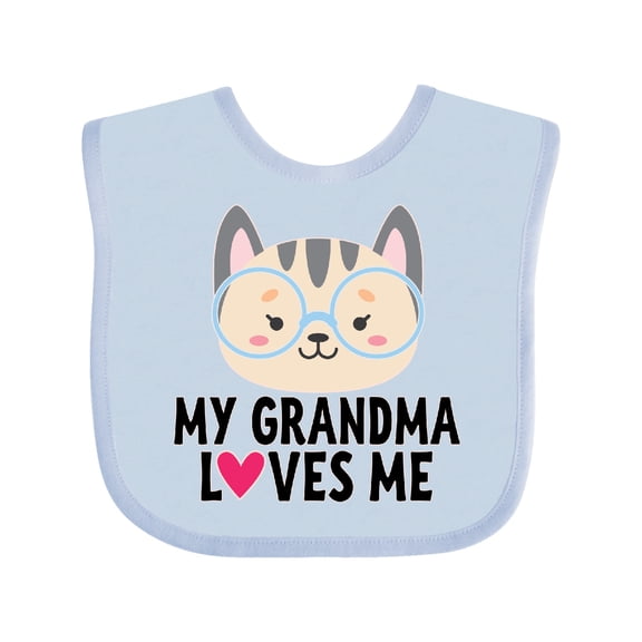 Inktastic Grandma Loves Me Girls Baby Bib