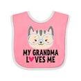 thumbnail image 1 of Inktastic Grandma Loves Me Girls Baby Bib, 1 of 4