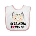 thumbnail image 1 of Inktastic Grandma Loves Me Girls Baby Bib, 1 of 4