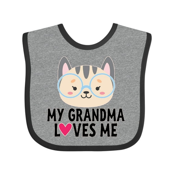 Inktastic Grandma Loves Me Girls Baby Bib