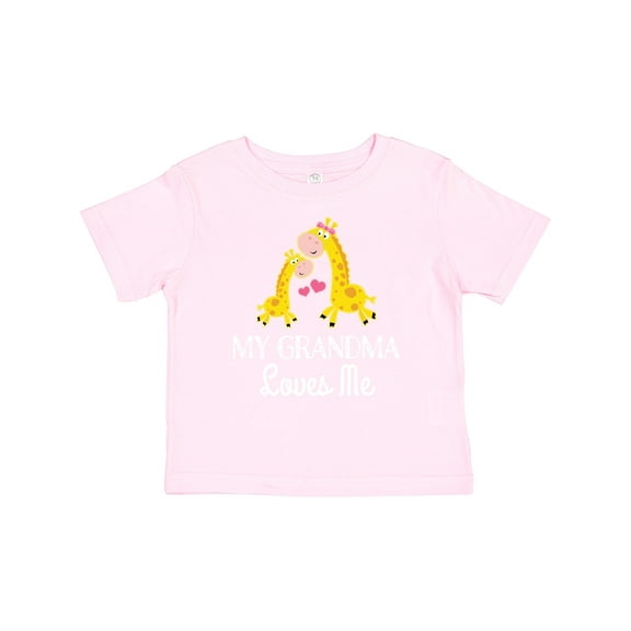 Inktastic Grandma Loves Me Girls Giraffe Granddaughter Girls Baby T-Shirt