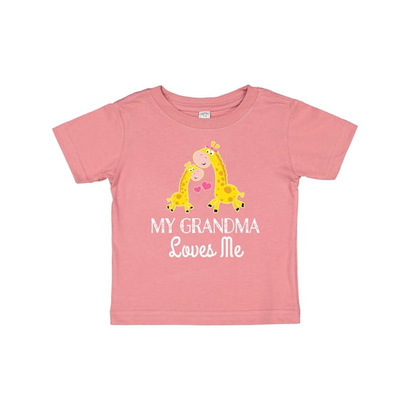 Inktastic Grandma Loves Me Girls Giraffe Granddaughter Girls Baby T-Shirt