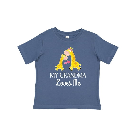 Inktastic Grandma Loves Me Girls Giraffe Granddaughter Girls Baby T-Shirt