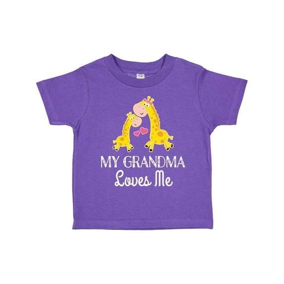 Inktastic Grandma Loves Me Girls Giraffe Granddaughter Girls Toddler T-Shirt