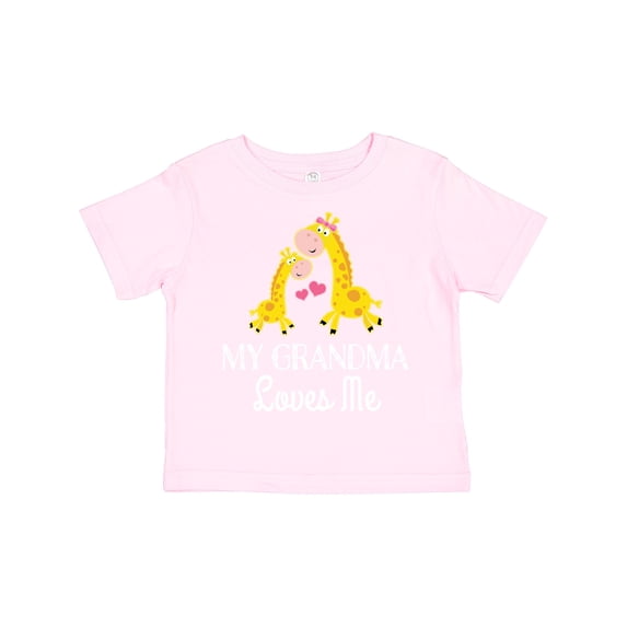 Inktastic Grandma Loves Me Girls Giraffe Granddaughter Girls Toddler T-Shirt