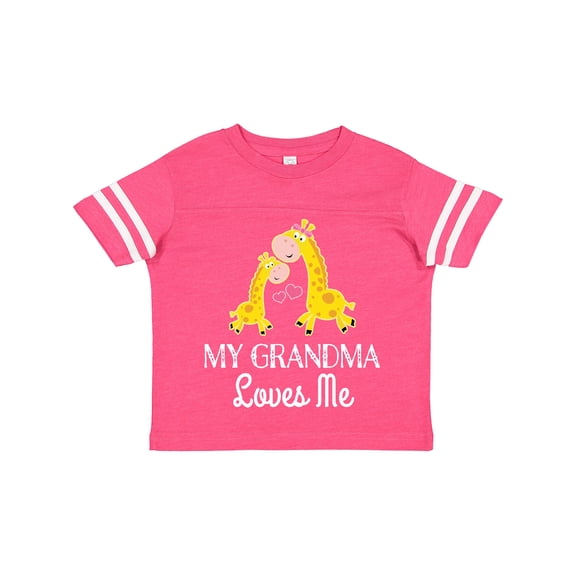 Inktastic Grandma Loves Me Girls Giraffe Granddaughter Girls Toddler T-Shirt
