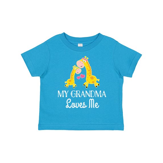 Inktastic Grandma Loves Me Girls Giraffe Granddaughter Girls Toddler T-Shirt