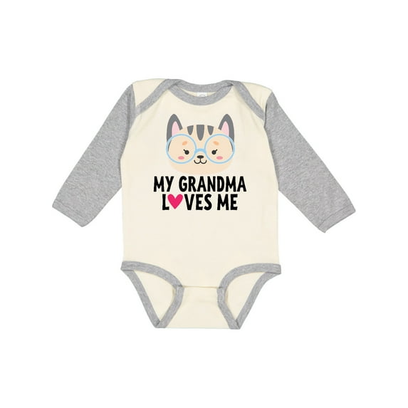 Inktastic Grandma Loves Me Girls Long Sleeve Baby Bodysuit