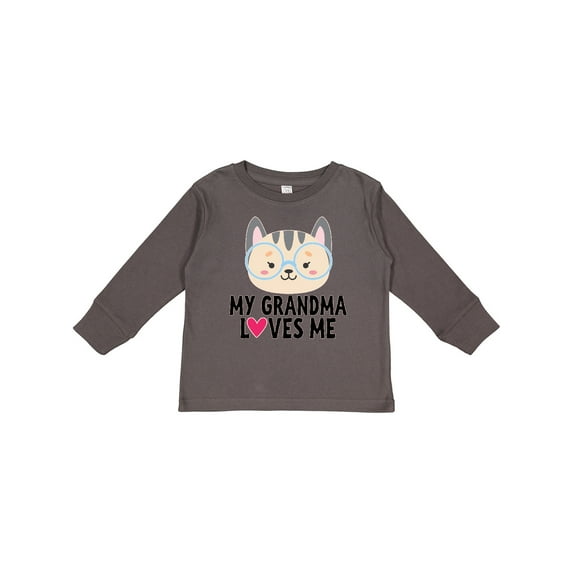 Inktastic Grandma Loves Me Girls Long Sleeve Toddler T-Shirt