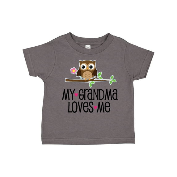 Inktastic Grandma Loves Me Girls Owl Girls Toddler T-Shirt