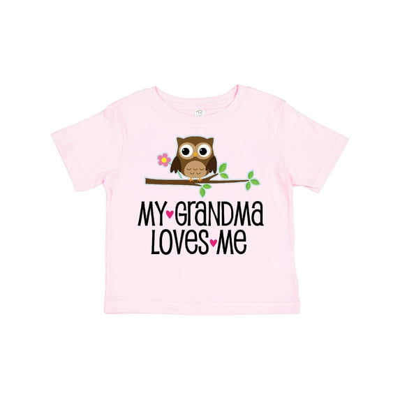 Inktastic Grandma Loves Me Girls Owl Girls Toddler T-Shirt