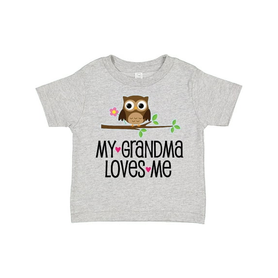 Inktastic Grandma Loves Me Girls Owl Girls Toddler T-Shirt