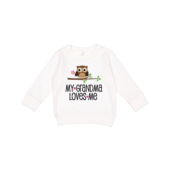 Inktastic Grandma Loves Me Girls Owl Toddler Sweatshirt
