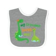 thumbnail image 1 of Inktastic Grandma Loves Me Grandchild Dinosaur Boys Baby Bib, 1 of 4