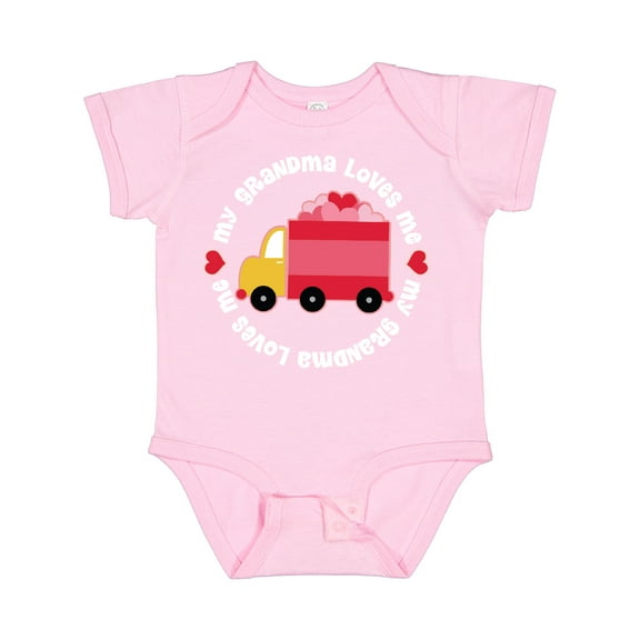 Inktastic Grandma Loves Me Valentine Truck Kids Boys or Girls Baby Bodysuit