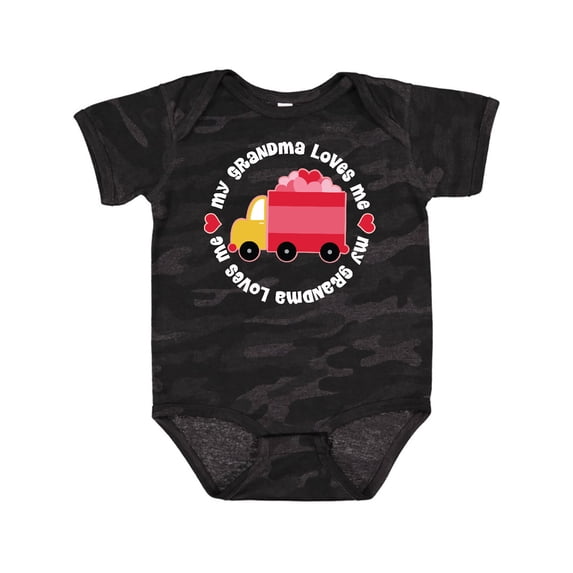 Inktastic Grandma Loves Me Valentine Truck Kids Boys or Girls Baby Bodysuit