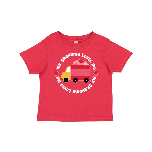 Inktastic Grandma Loves Me Valentine Truck Kids Boys or Girls Baby T-Shirt