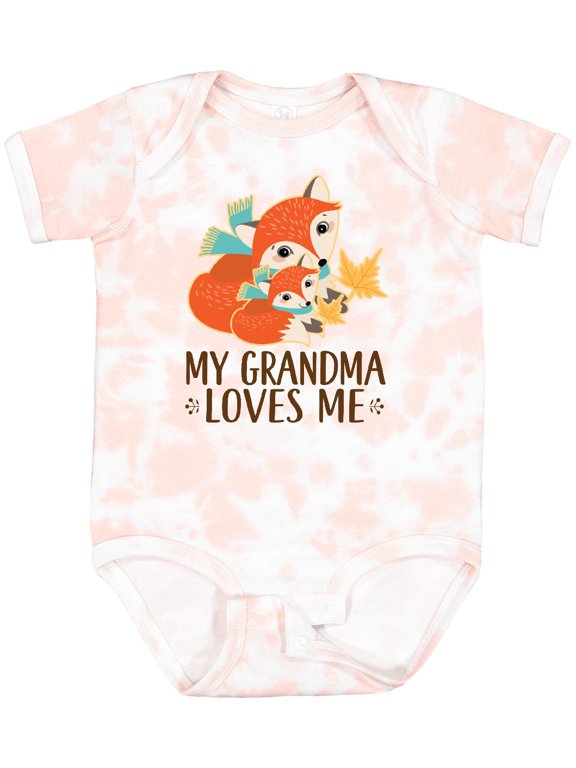 Grandma Loves Me Woodland Fox Boys or Girls Baby Bodysuit