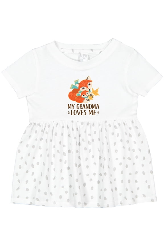 Grandma Loves Me Woodland Fox Girls Baby Dress