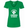 thumbnail image 1 of Inktastic Grandma Luckiest Ever Irish St Patricks Women's V-Neck T-Shirt, 1 of 5