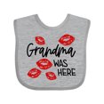 thumbnail image 1 of Inktastic Grandma Was Here Red Kisses Boys or Girls Baby Bib, 1 of 4