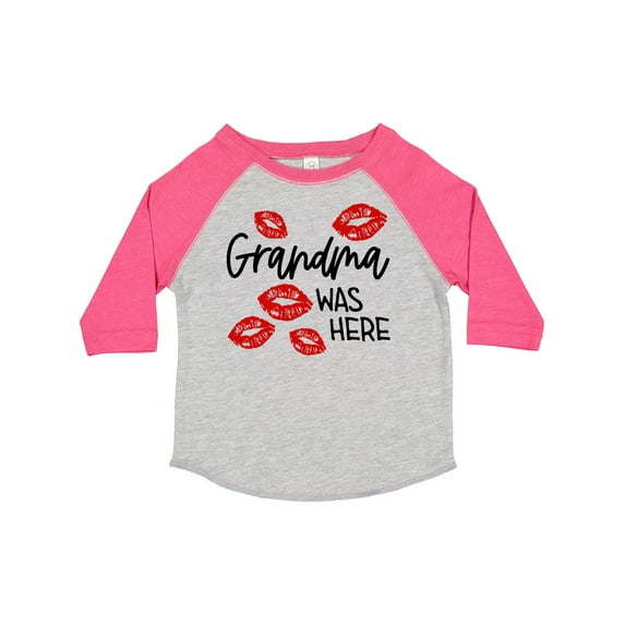 Inktastic Grandma Was Here Red Kisses Boys or Girls Toddler T-Shirt
