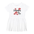 thumbnail image 1 of Inktastic Grandma Was Here Red Kisses Girls Baby Dress, 1 of 5