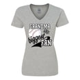 thumbnail image 1 of Inktastic Grandma and Biggest Fan- Baseball Family Fan Women's V-Neck T-Shirt, 1 of 5