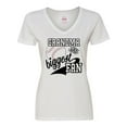 thumbnail image 1 of Inktastic Grandma and Biggest Fan- Baseball Family Fan Women's V-Neck T-Shirt, 1 of 5