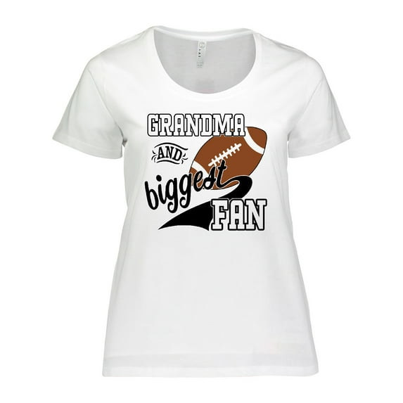 Inktastic Grandma and Biggest Fan Football Player Women's Plus Size T-Shirt