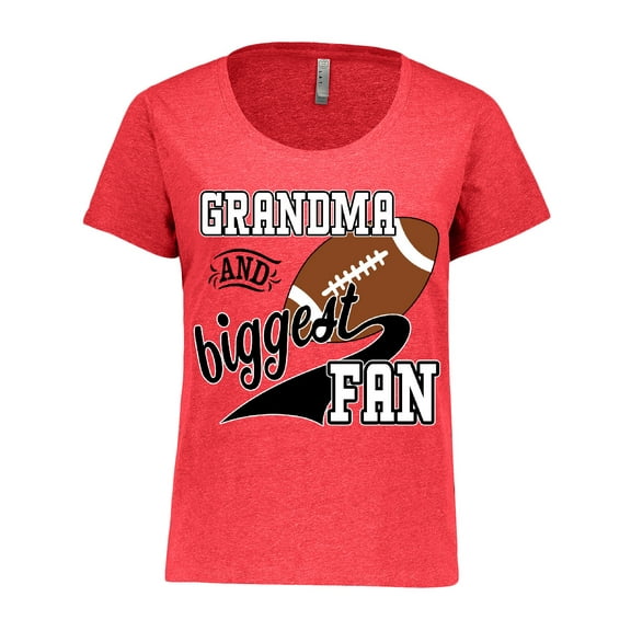 Inktastic Grandma and Biggest Fan Football Player Women's Plus Size T-Shirt