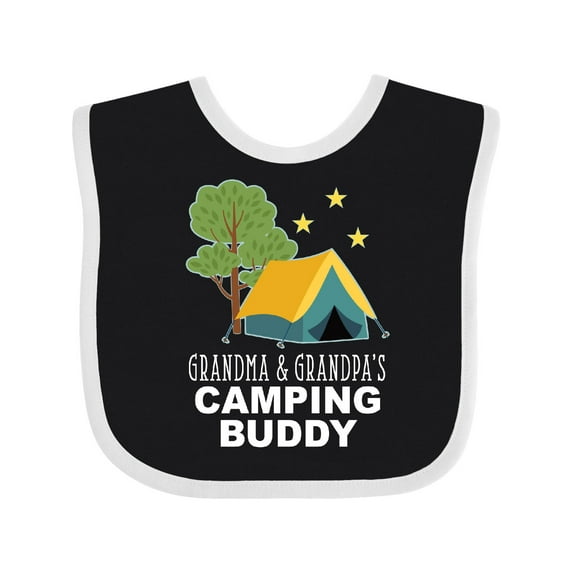 Inktastic Grandma and Grandpa Camping Buddy Boys or Girls Baby Bib