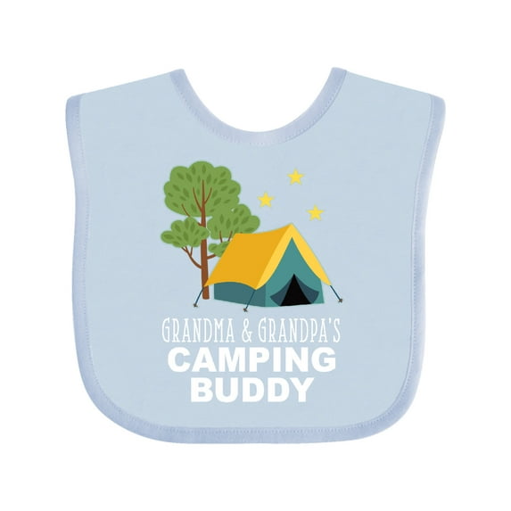 Inktastic Grandma and Grandpa Camping Buddy Boys or Girls Baby Bib