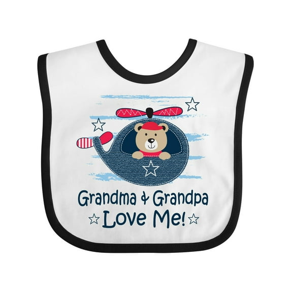 Inktastic Grandma and Grandpa Love Me Boys Boys or Girls Baby Bib