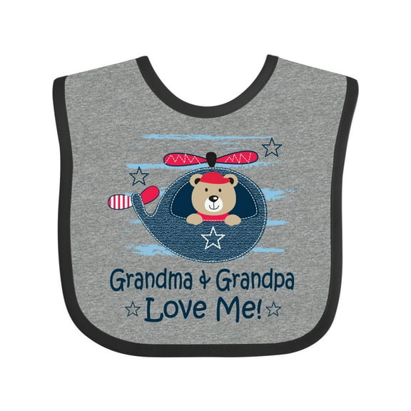 Inktastic Grandma and Grandpa Love Me Boys Boys or Girls Baby Bib
