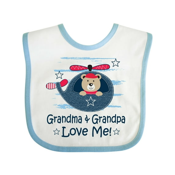 Inktastic Grandma and Grandpa Love Me Boys Boys or Girls Baby Bib