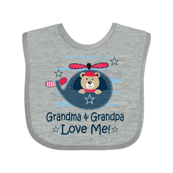 Inktastic Grandma and Grandpa Love Me Boys Boys or Girls Baby Bib