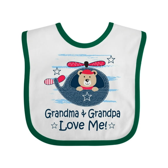 Inktastic Grandma and Grandpa Love Me Boys Boys or Girls Baby Bib