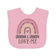 thumbnail image 1 of Inktastic Grandma and Grandpa Love Me Girls Granddaughter Rainbow Girls Baby Bib, 1 of 4