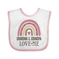 thumbnail image 1 of Inktastic Grandma and Grandpa Love Me Girls Granddaughter Rainbow Girls Baby Bib, 1 of 4