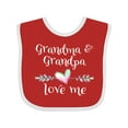 thumbnail image 1 of Inktastic Grandma and Grandpa Love Me- Heart Grandchild Boys or Girls Baby Bib, 1 of 4