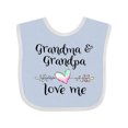 thumbnail image 1 of Inktastic Grandma and Grandpa Love Me Heart Grandchild Boys or Girls Baby Bib, 1 of 4