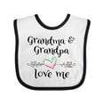 thumbnail image 1 of Inktastic Grandma and Grandpa Love Me Heart Grandchild Boys or Girls Baby Bib, 1 of 4