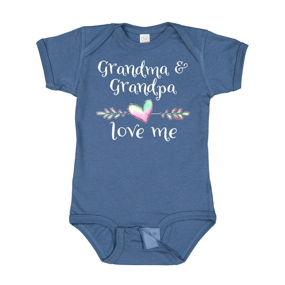 Inktastic Grandma and Grandpa Love Me Heart Grandchild Boys or Girls Baby Bodysuit