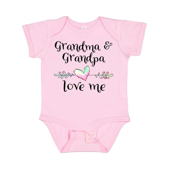 Inktastic Grandma and Grandpa Love Me Heart Grandchild Boys or Girls Baby Bodysuit