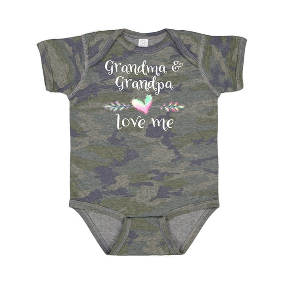 Inktastic Grandma and Grandpa Love Me Heart Grandchild Boys or Girls Baby Bodysuit