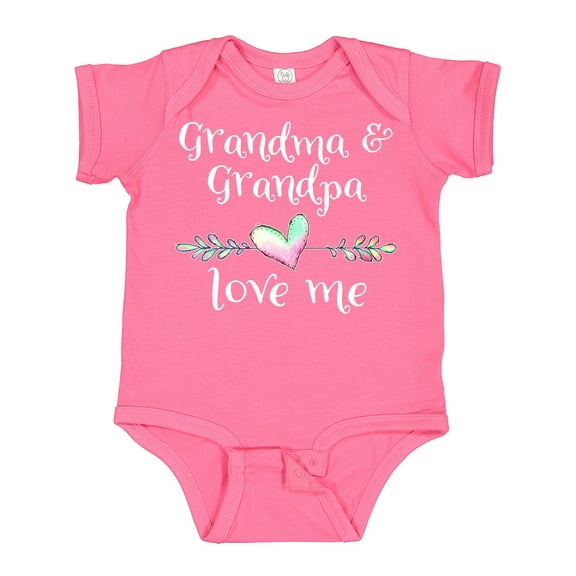 Inktastic Grandma and Grandpa Love Me Heart Grandchild Boys or Girls Baby Bodysuit