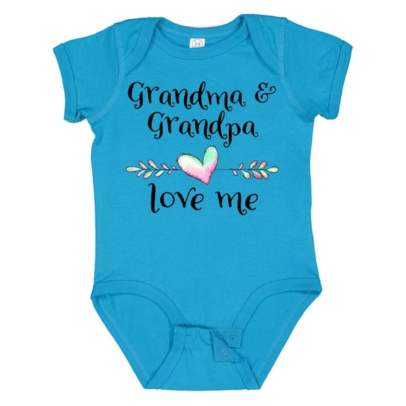 Inktastic Grandma and Grandpa Love Me Heart Grandchild Boys or Girls Baby Bodysuit