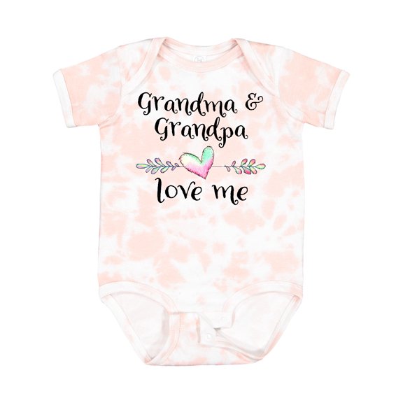Inktastic Grandma and Grandpa Love Me Heart Grandchild Boys or Girls Baby Bodysuit