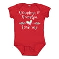 thumbnail image 1 of Inktastic Grandma and Grandpa Love Me Heart Grandchild Boys or Girls Baby Bodysuit, 1 of 5